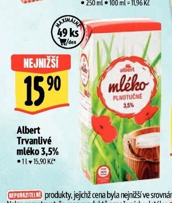Albert Trvanlivé mléko 3,5%