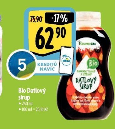 Country Life Bio Datlový sirup
