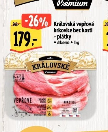 Královská vepřová krkovice bez kosti - plátky