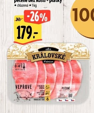 Královská vepřová pečeně bez kosti - plátky