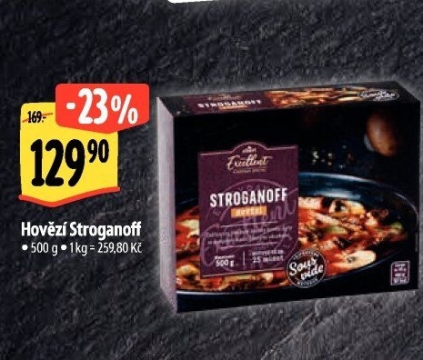 Hovězí stroganoff Sous vide Albert Excellent