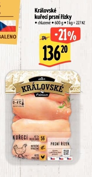 Kuřecí prsní řízky královské Premium Albert