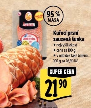 Šunka kuřecí prsní zauzená nejvyšší jakosti DZ Klatovy