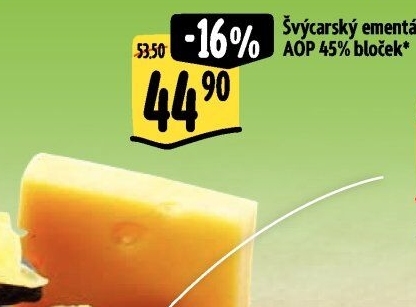 Sýr Ementál švýcarský AOP 45%