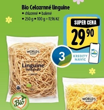 Těstoviny celozrnné chlazené Bio World'