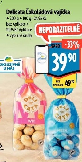 Vajíčka čokoládová Delicata