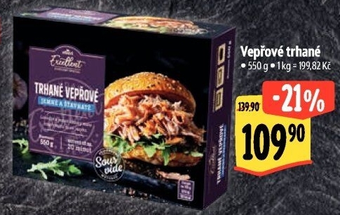 Vepřové trhané maso Sous vide Albert Excellent