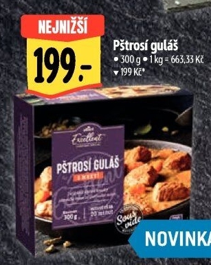 Pštrosí guláš Sous vide Albert Excellent