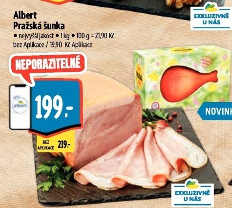 Šunka pražská nejvyšší jakosti Albert