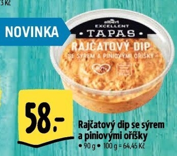 Tapas dip rajčatový se sýrem a piniovými oříšky Albert Excellent