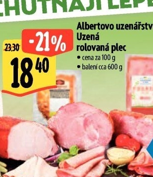 Uzená rolovaná plec Albertovo uzenářství
