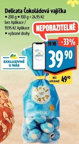 Vajíčka čokoládová Delicata