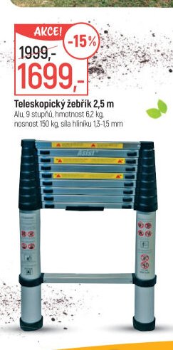 Teleskopický žebřík 2,5 m