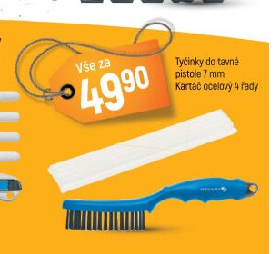 Tyčinky do tavné pistole 7 mm, Kartáč ocelový 4 řady