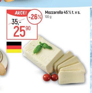 Mozzarella 45 % t. v s.