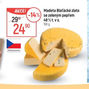 Madeta Blaťácké zlato se zeleným pepřem 48 % t. v s.