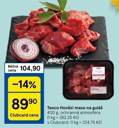 Hovězí maso na guláš Tesco