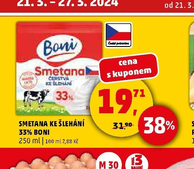 SMETANA KE ŠLEHÁNÍ 33% BONI 250 ml