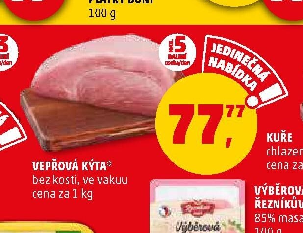 VEPŘOVÁ KÝTA bez kosti, ve vakuu cena za 1 kg