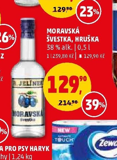 MORAVSKÁ ŠVESTKA, HRUŠKA 38% alk. 0,5 l
