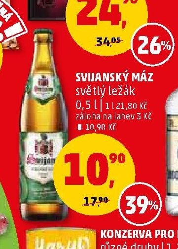 SVIJANSKÝ MÁZ světlý ležák 0,5 l
