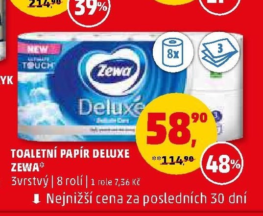 TOALETNÍ PAPÍR DELUXE ZEWA 8 rolí