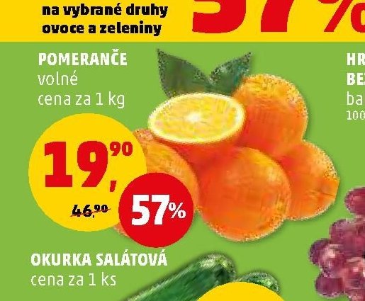 POMERANČE volné cena za 1 kg