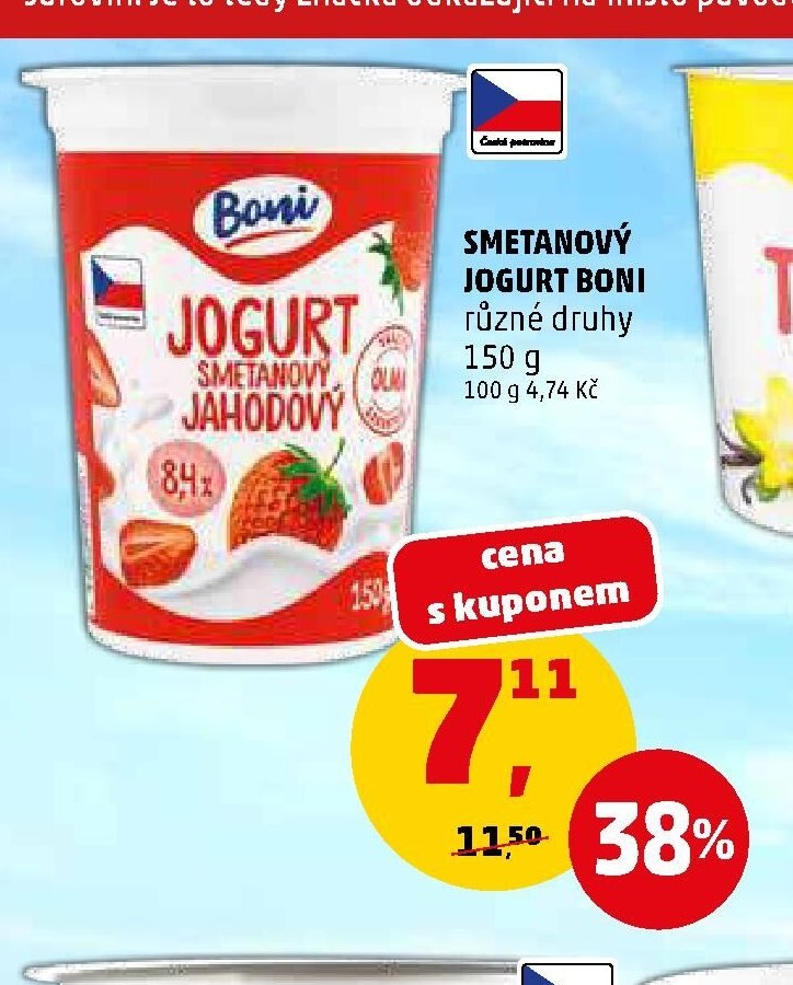 SMETANOVÝ JOGURT BONI různé druhy