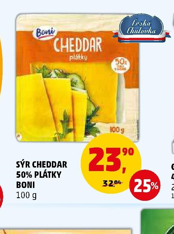 SÝR CHEDDAR 50% PLÁTKY BONI