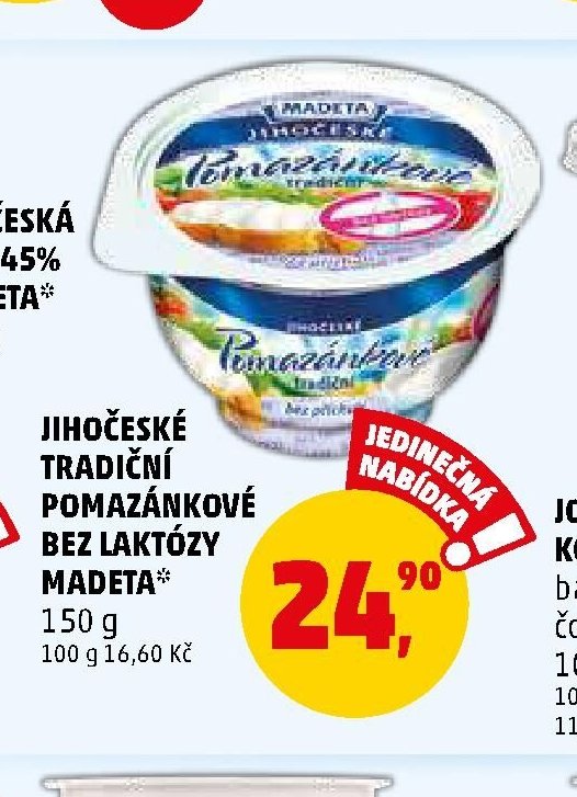JIHOČESKÉ TRADIČNÍ POMAZÁNKOVÉ BEZ LAKTÓZY MADETA