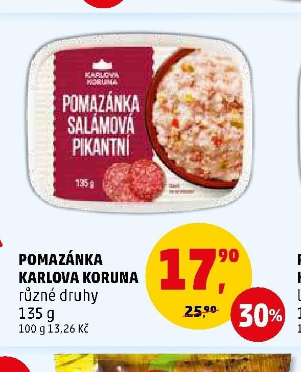 POMAZÁNKA KARLOVA KORUNA různé druhy