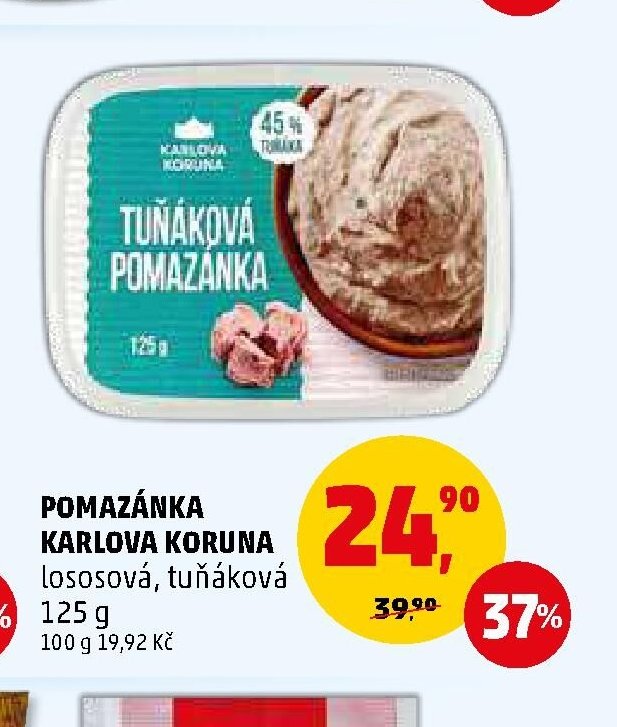 POMAZÁNKA KARLOVA KORUNA lososová, tuňáková