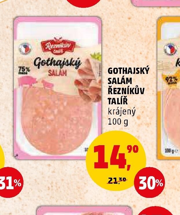 GOTHAJSKÝ SALÁM ŘEZNÍKŮV TALÍŘ krájený