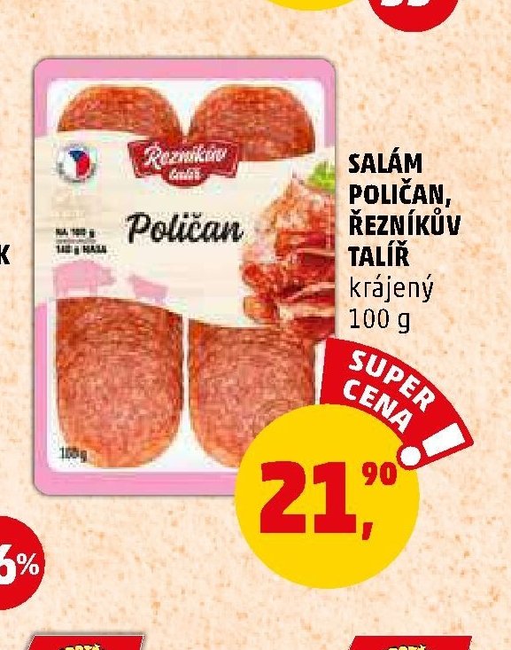SALÁM POLIČAN ŘEZNÍKŮV TALÍŘ krájený