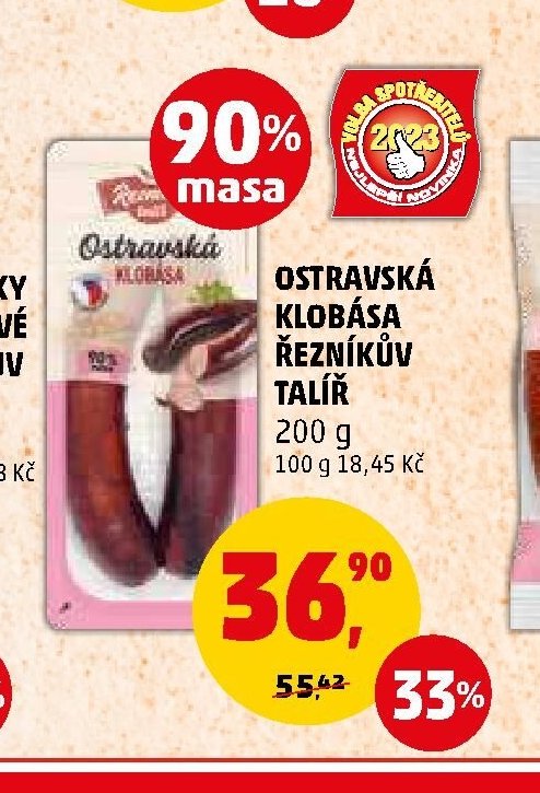 OSTRAVSKÁ KLOBÁSA ŘEZNÍKŮV TALÍŘ