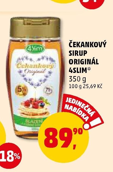 Čekankový sirup Originál 4Slim