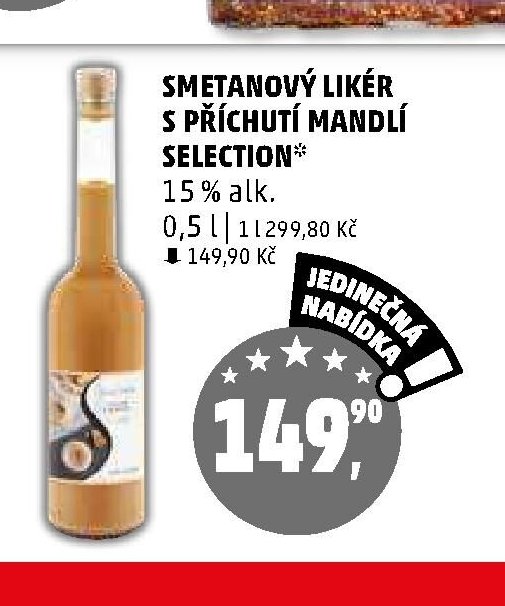 Smetanový likér s příchutí mandlí Selection