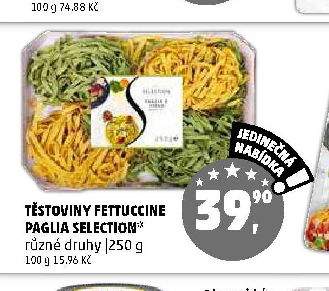 TĚSTOVINY FETTUCCINE PAGLIA SELECTION