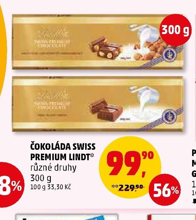 Čokoláda Swiss Premium Lindt 300 g