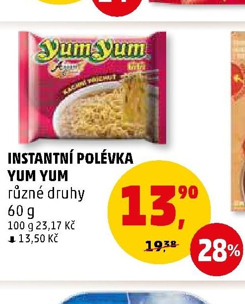 INSTANTNÍ POLÉVKA YUM YUM různé druhy 60 g