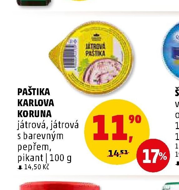 PAŠTIKA KARLOVA KORUNA játrová, játrová s barevným pepřem, pikant 100 g