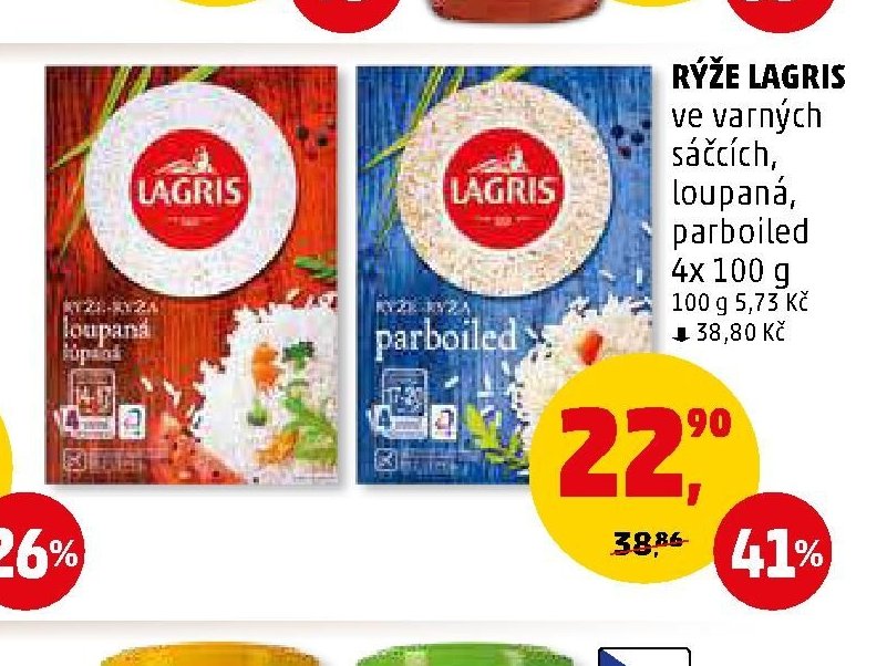 RÝŽE LAGRIS ve varných sáčcích, loupaná, parboiled 4x 100 g