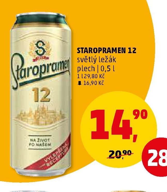 STAROPRAMEN 12 světlý ležák plech | 0,5 l