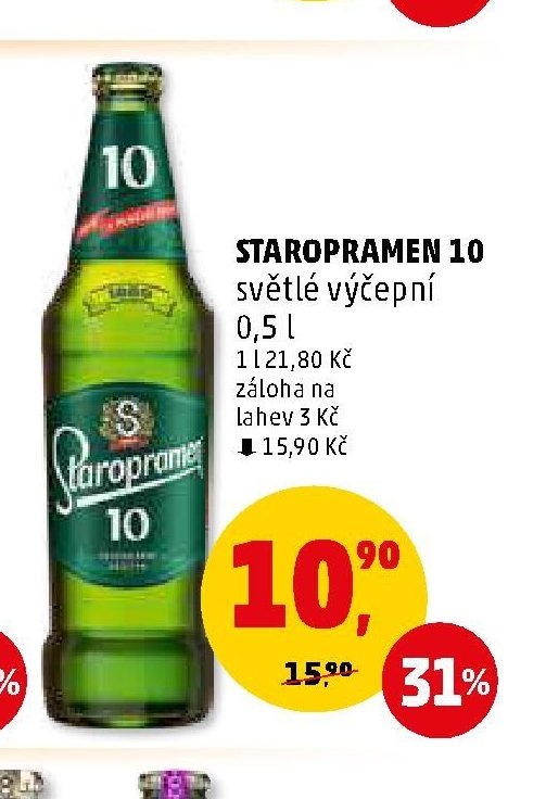 STAROPRAMEN 10 světlé výčepní 0,5 l