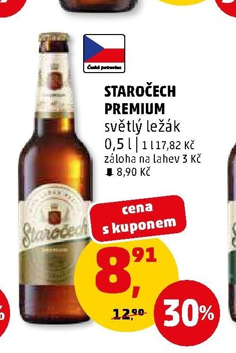 STAROČECH PREMIUM světlý ležák 0,5 l