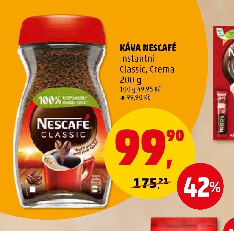 Káva Nescafé instantní Classic, Crema 200 g