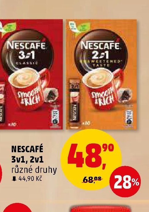 Nescafé 3v1, 2v1 různé druhy