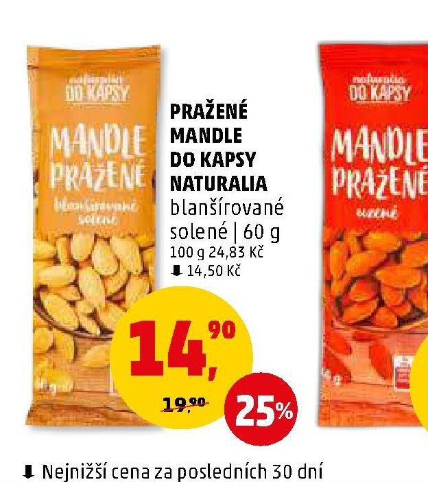 Pražené mandle Naturalia do kapsy