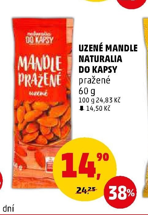Uzené mandle Naturalia do kapsy