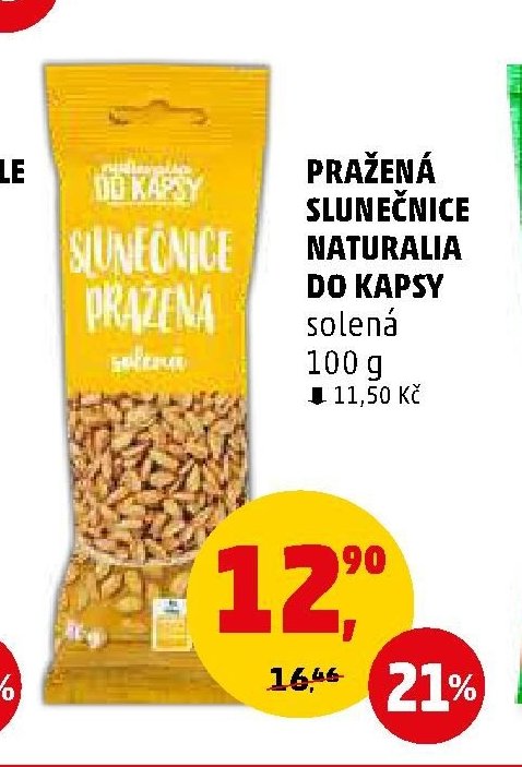 Pražená slunečnice Naturalia do kapsy